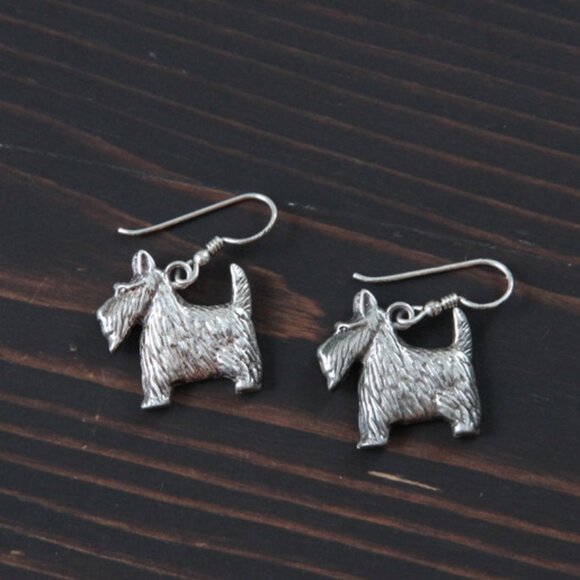 Sterling Dog Earrings Scottish Terrier - Picture 5 of 5